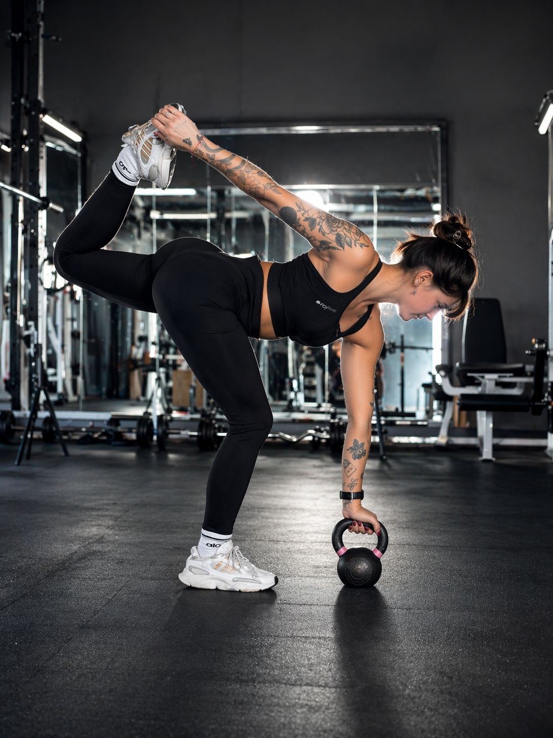 Sasha Martínez entrenando en el gimnasio